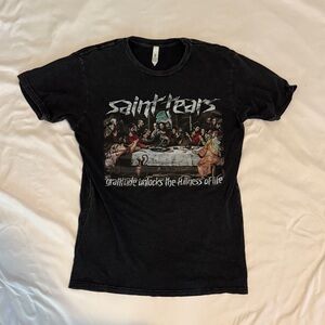 Saint Tears Black Graphic Tee - Short Sleeve